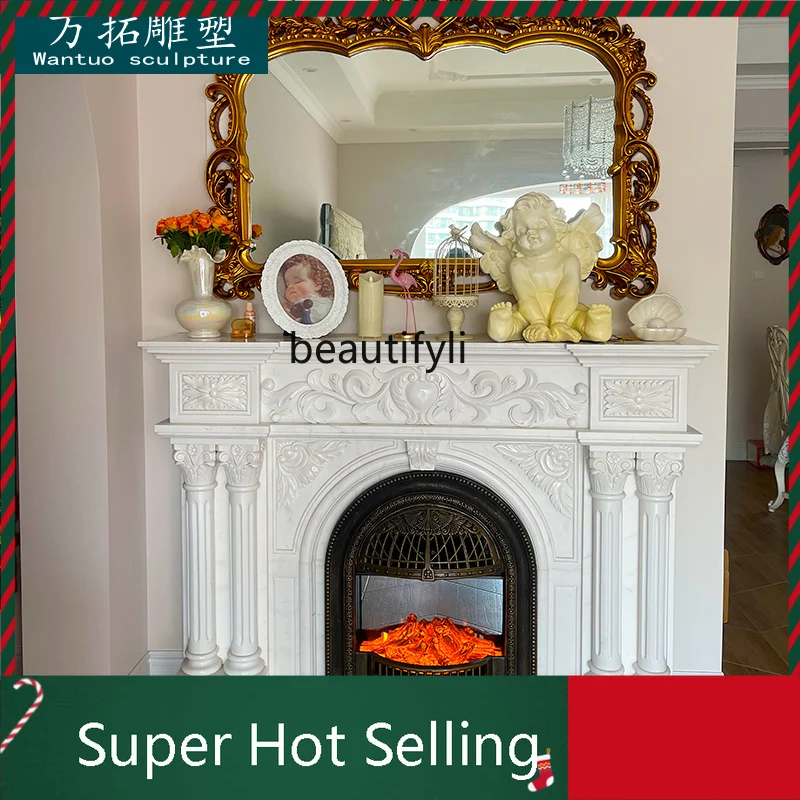 D071 Marble fireplace French European decorative cabinet Natural stone white marble stone carving fireplace
D071 Marble fireplace French European decorative cabinet Natural stone white marble stone carving fireplace