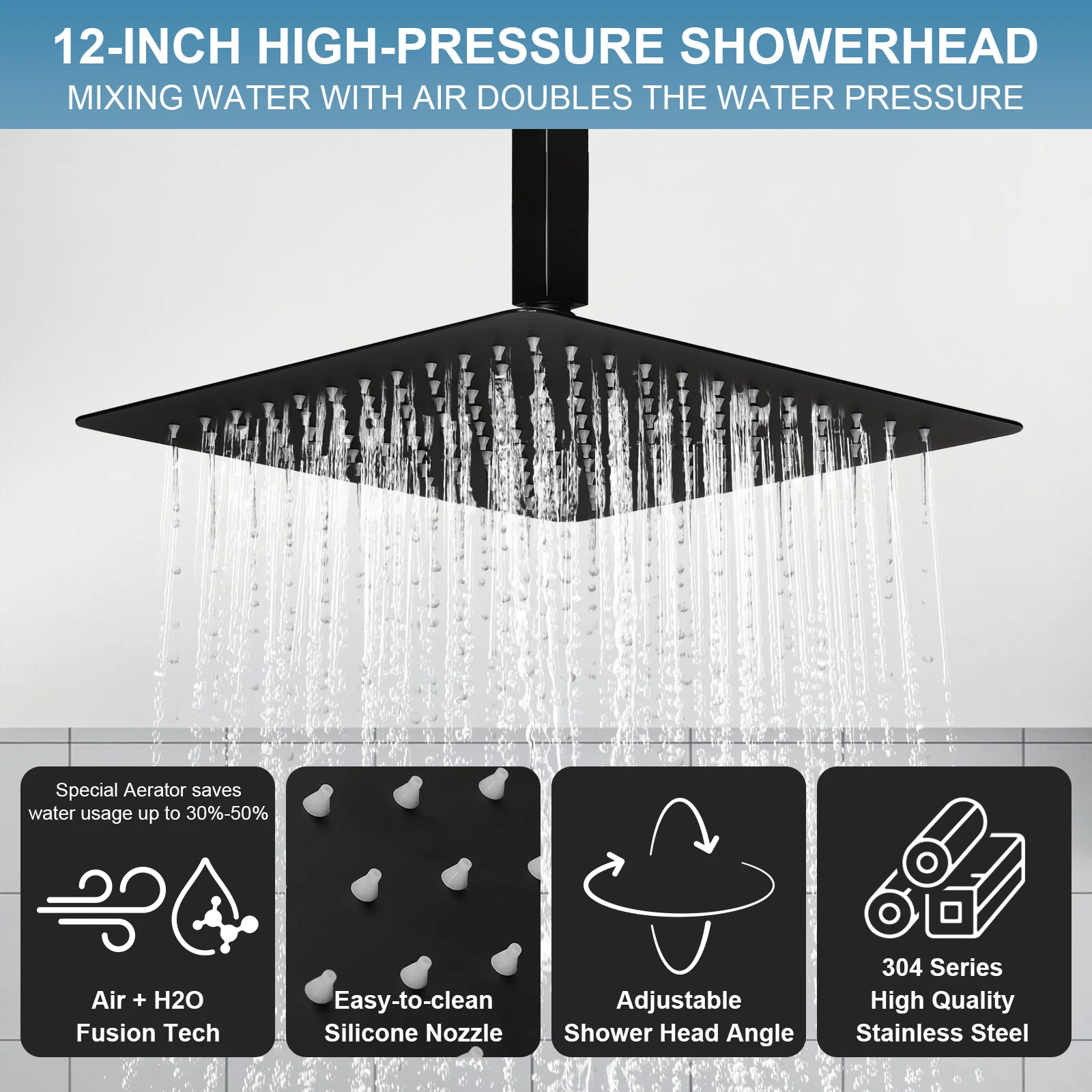 Shower Combo Set W/ 12in Ceiling Mount 6in Wall Mount Showers Head Push Button Diverter with 2 in 1 Handheld for Bathroom
Shower Combo Set W/ 12in Ceiling Mount 6in Wall Mount Showers Head Push Button Diverter with 2 in 1 Handheld for Bathroom