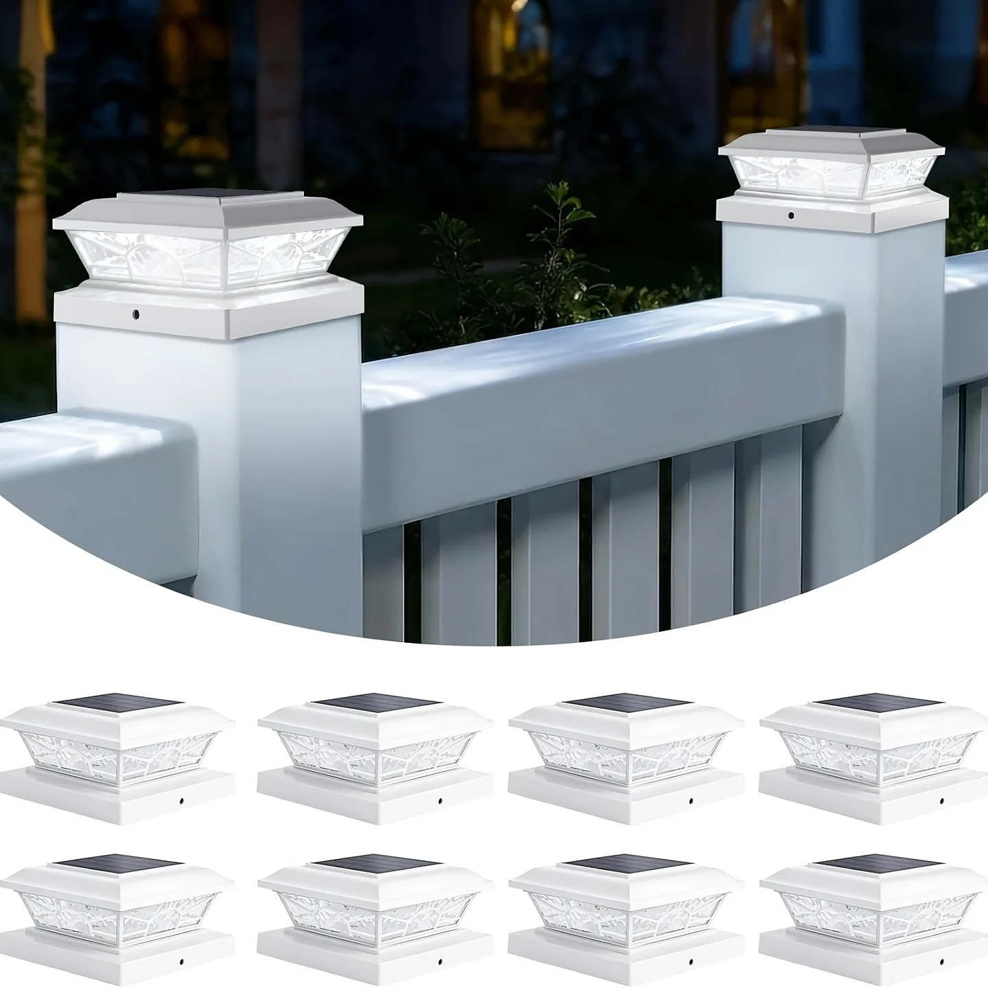 8 Pack/ 12 Pack Solar Post Cap Lights, 4x4 Outdoor Solar Fence Post Lights for Vinyl/Wood Posts, Solar Powered Deck Post Lights with 2 Modes (Warm/Cool White), Waterproof for Garden Patio Porch
8 Pack/ 12 Pack Solar Post Cap Lights, 4x4 Outdoor Solar Fence Post Lights for Vinyl/Wood Posts, Solar Powered Deck Post Lights with 2 Modes (Warm/Cool White), Waterproof for Garden Patio Porch