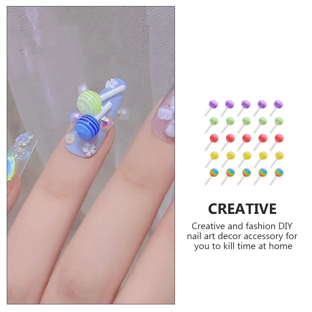 25pcs Nail Decor Candy Stickers Lollipop Charms Resin Beads Eco-Friendly Durable DIY Nail Art Accessories Manicure for Glowing
25pcs Nail Decor Candy Stickers Lollipop Charms Resin Beads Eco-Friendly Durable DIY Nail Art Accessories Manicure for Glowing