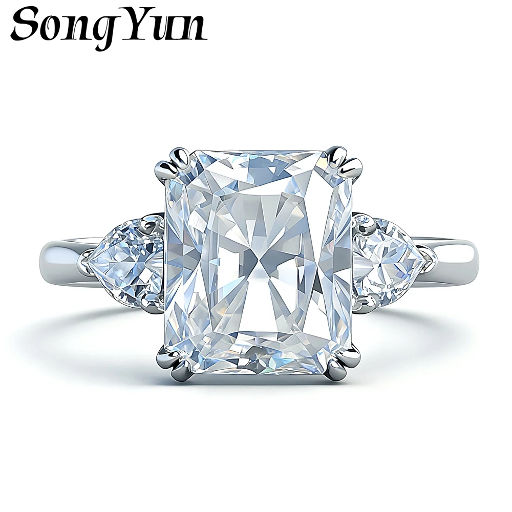 SongYun Jewelry 925 Sterling Silver Ring Moissanite D Color VVS Fine Handcrafted Minimalist Modern Rings Diamond Accessories
SongYun Jewelry 925 Sterling Silver Ring Moissanite D Color VVS Fine Handcrafted Minimalist Modern Rings Diamond Accessories
