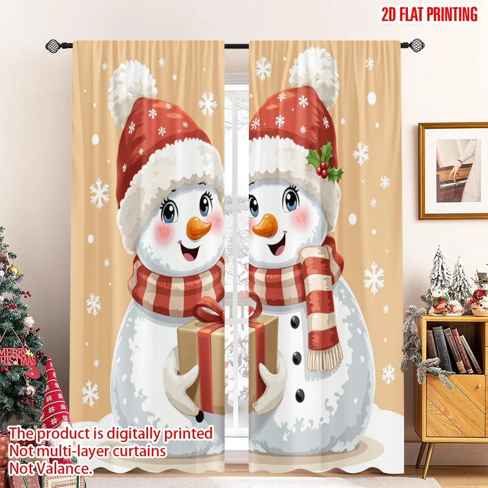 2pcs 2D flat printing Merry Christmas Popular Drapes Cute Snowman Christmas Gifts_a 100% Polyester Without Electricity Festive 
2pcs 2D flat printing Merry Christmas Popular Drapes Cute Snowman Christmas Gifts_a 100% Polyester Without Electricity Festive
