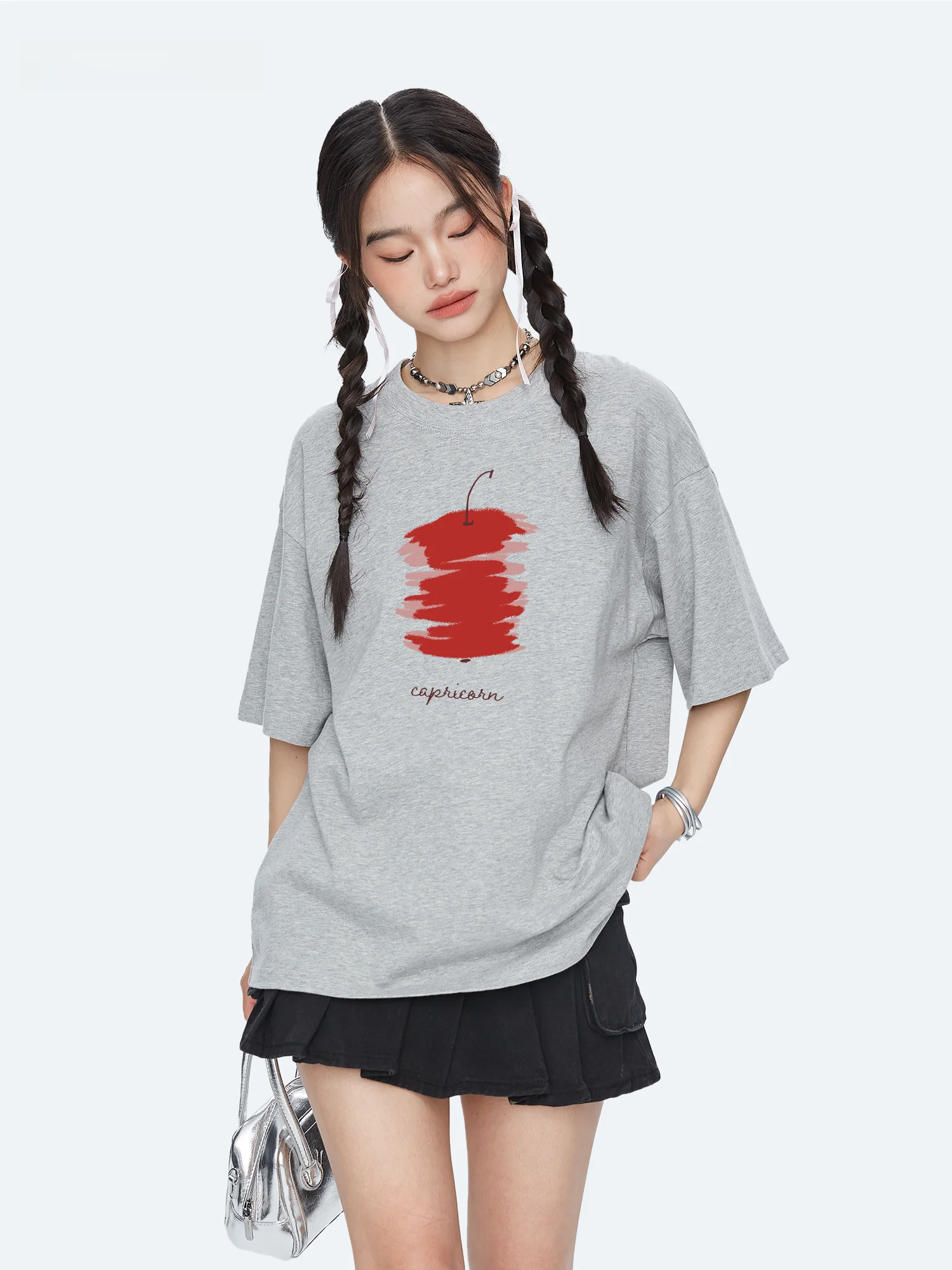 Capricorn American Hand-Painted Pure Cotton Short-Sleeve Women's T-Shirt Summer New Trend Brand Inner Wear Half Sleeve Top
Capricorn American Hand-Painted Pure Cotton Short-Sleeve Women's T-Shirt Summer New Trend Brand Inner Wear Half Sleeve Top