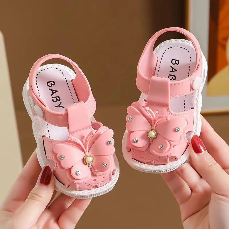 New Summer Baby Bow Rhinestone Shoes For Girls Non-Slip Soft-Soled Children Toddler Kids Covered Toes Sandals
New Summer Baby Bow Rhinestone Shoes For Girls Non-Slip Soft-Soled Children Toddler Kids Covered Toes Sandals