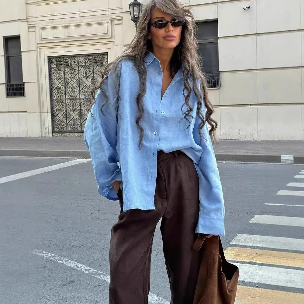 SPRING WOMEN'S LOOSE TOP STREET FASHION SOLID LONG SLEEVE SHIRTS FOR WOMEN CAMISA DE DAMA MANGA LARGA Рубашка Женская
SPRING WOMEN'S LOOSE TOP STREET FASHION SOLID LONG SLEEVE SHIRTS FOR WOMEN CAMISA DE DAMA MANGA LARGA Рубашка Женская