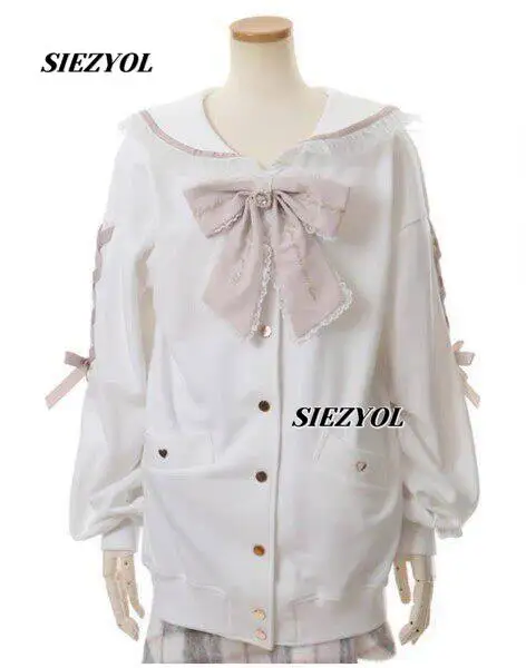 Japanese Style Long Sleeves Sweatshirt Mass Production Type Bows Single Breasted Sweet Girls Navy Collar Long Hoodies Coat
Japanese Style Long Sleeves Sweatshirt Mass Production Type Bows Single Breasted Sweet Girls Navy Collar Long Hoodies Coat