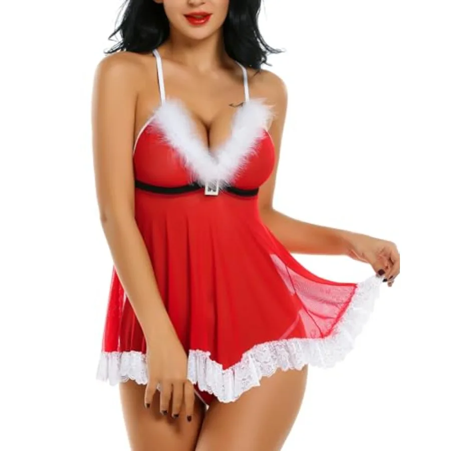 Avidlove Womens Christmas Lingerie Santa Babydolls Chemises Set
Avidlove Womens Christmas Lingerie Santa Babydolls Chemises Set