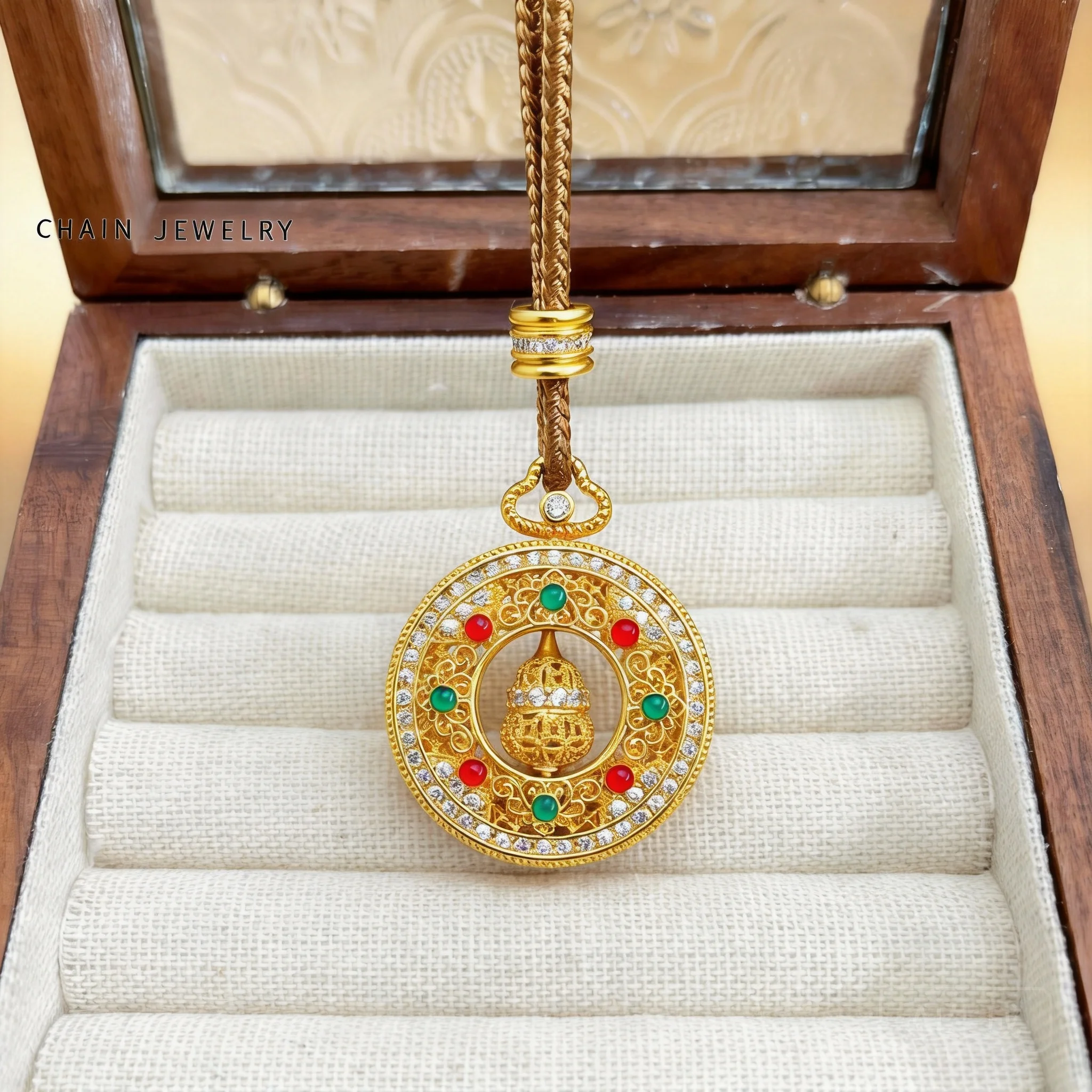 2026 Chinese Trend Rotatable Gourd Compass Pendant Hollow Out Vintage Sand Gold Inlaid Rhinestone For Daily Use Jewelry Wholesal
2026 Chinese Trend Rotatable Gourd Compass Pendant Hollow Out Vintage Sand Gold Inlaid Rhinestone For Daily Use Jewelry Wholesal