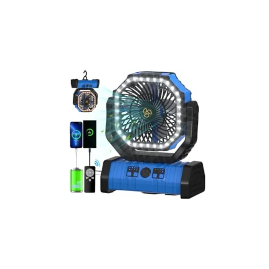 Camping Fan Battery Operated Powered Fan with LED Lantern Light 20000mAh Rechargeable Portable Oscillating, 360° Rotation Hangi
Camping Fan Battery Operated Powered Fan with LED Lantern Light 20000mAh Rechargeable Portable Oscillating, 360° Rotation Hangi