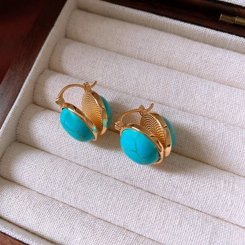 Women's Earrings 925 Silver Needle Synthetic Turquoise High-end Trendy Earrings Gifts for Girlfriend
Women's Earrings 925 Silver Needle Synthetic Turquoise High-end Trendy Earrings Gifts for Girlfriend