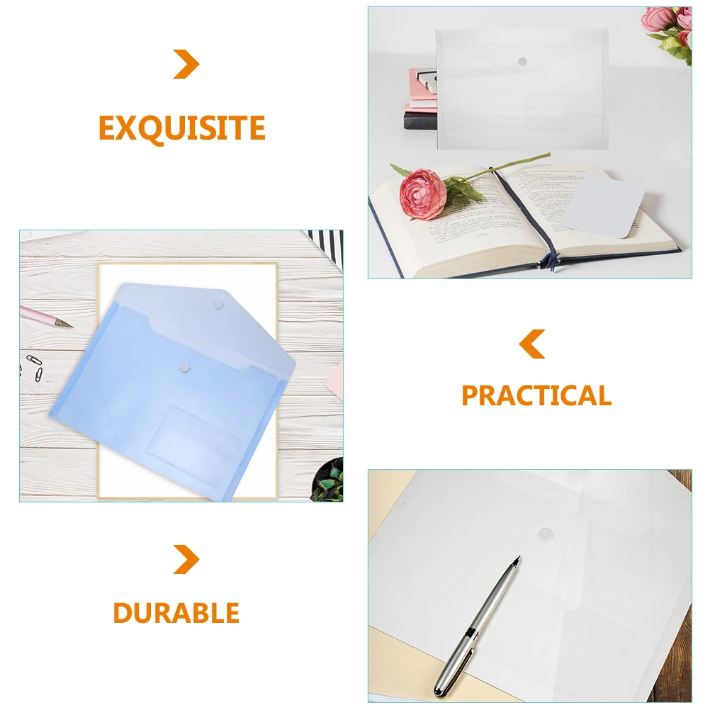 6pcs A5 File Bags Folders Document Pouch Transparent Plastic Storage Office Supplies Clasp Design Business Card Holder
6pcs A5 File Bags Folders Document Pouch Transparent Plastic Storage Office Supplies Clasp Design Business Card Holder
