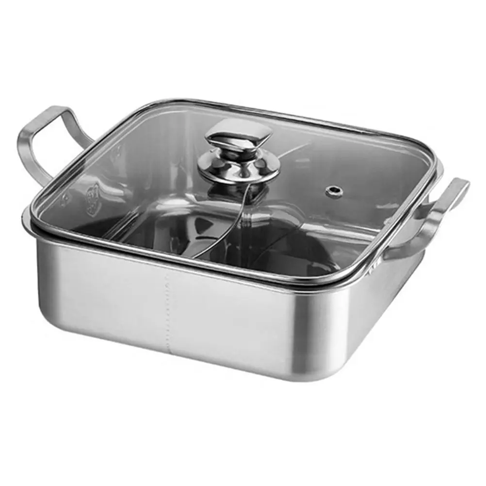 Divided Stainless Steel Double Flavor Hot Pot Thickened Multi-Function Shabu Cooker Induction Ready Hot Pot with Lid for Family
Divided Stainless Steel Double Flavor Hot Pot Thickened Multi-Function Shabu Cooker Induction Ready Hot Pot with Lid for Family