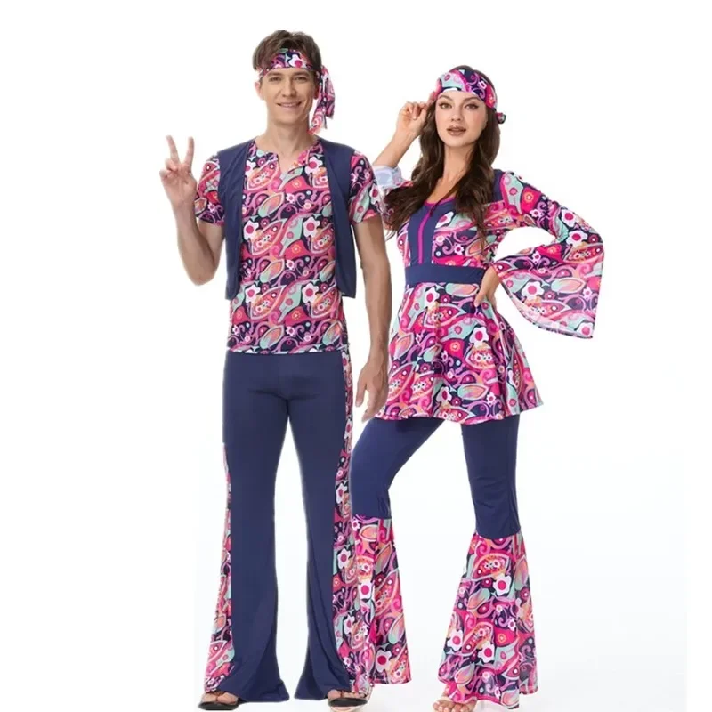 New Hawaii Retro 60's70's Flower Hippie Disco Couple Cosplay Dress Halloween Party Vintage Savage Tribe Costume
New Hawaii Retro 60's70's Flower Hippie Disco Couple Cosplay Dress Halloween Party Vintage Savage Tribe Costume