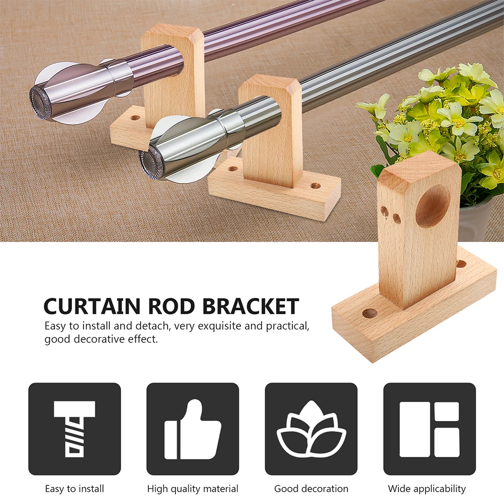 2pcs Wooden Curtain Rod Bracket Holders Double Rods Hooks Simple Style Easy Install Suitable House Decoration
2pcs Wooden Curtain Rod Bracket Holders Double Rods Hooks Simple Style Easy Install Suitable House Decoration