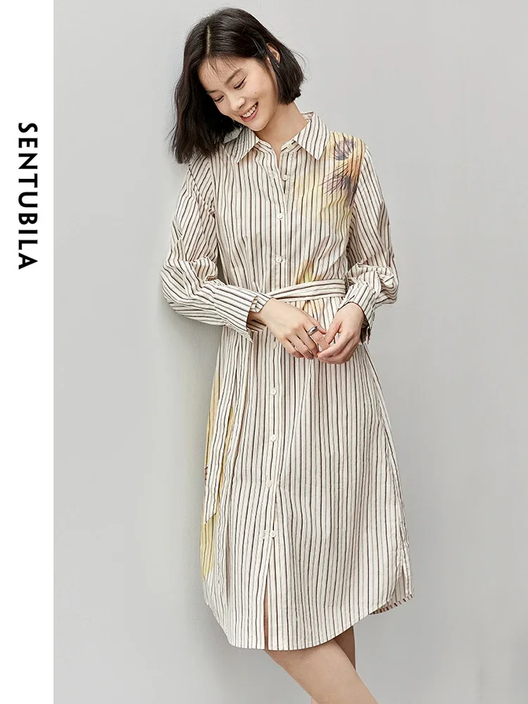 SENTUBILA Fashion Casual Shirt Dresses Women 2025 Spring Fall Striped Belt Art Print Knee-length Dress Ladies Clothes Q43L56455
SENTUBILA Fashion Casual Shirt Dresses Women 2025 Spring Fall Striped Belt Art Print Knee-length Dress Ladies Clothes Q43L56455