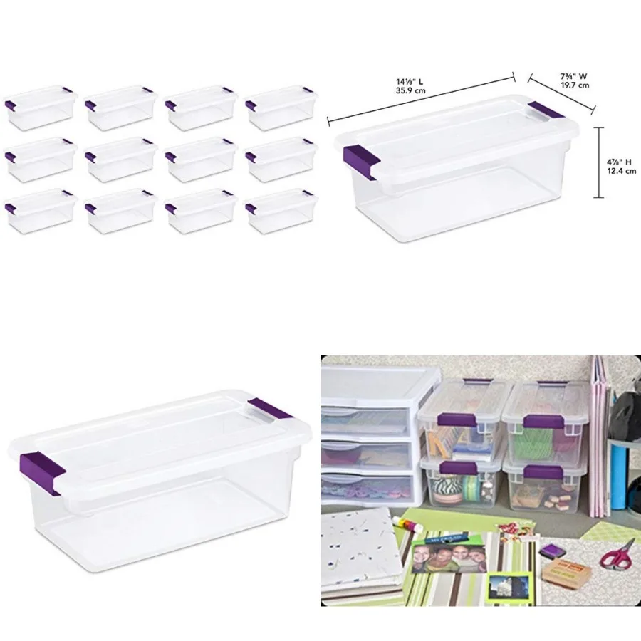 6 Qt ClearView Latch Storage Box, Stackable Bin with Latching Lid, Plastic Container to Organize Shoes in Closet, Clear Base, L
6 Qt ClearView Latch Storage Box, Stackable Bin with Latching Lid, Plastic Container to Organize Shoes in Closet, Clear Base, L