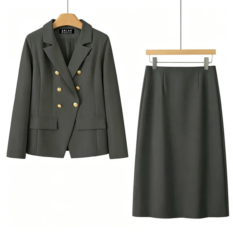 Spring Autumn New in Solid Color Women's Coat Suit Long Sleeve Long Skirt Set Temperament Commuter Two Piece Set
Spring Autumn New in Solid Color Women's Coat Suit Long Sleeve Long Skirt Set Temperament Commuter Two Piece Set