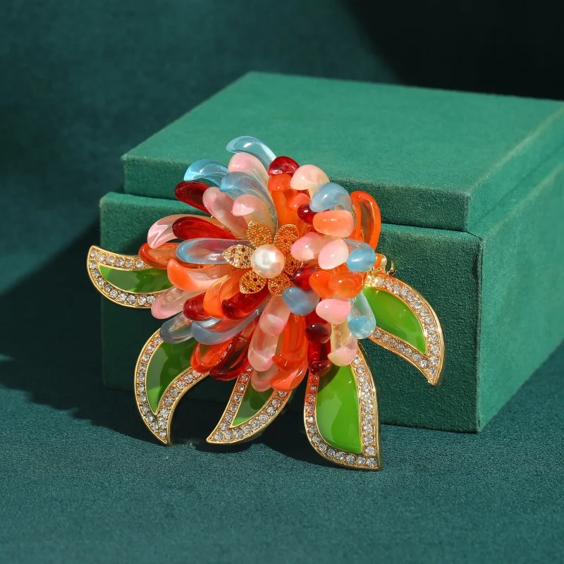 Vintage Large Resin Rich Flower Brooches Green Leaf Gold Color For Woman Dress Party Luxury Brand Jewelry 2026 New Accessories
Vintage Large Resin Rich Flower Brooches Green Leaf Gold Color For Woman Dress Party Luxury Brand Jewelry 2026 New Accessories