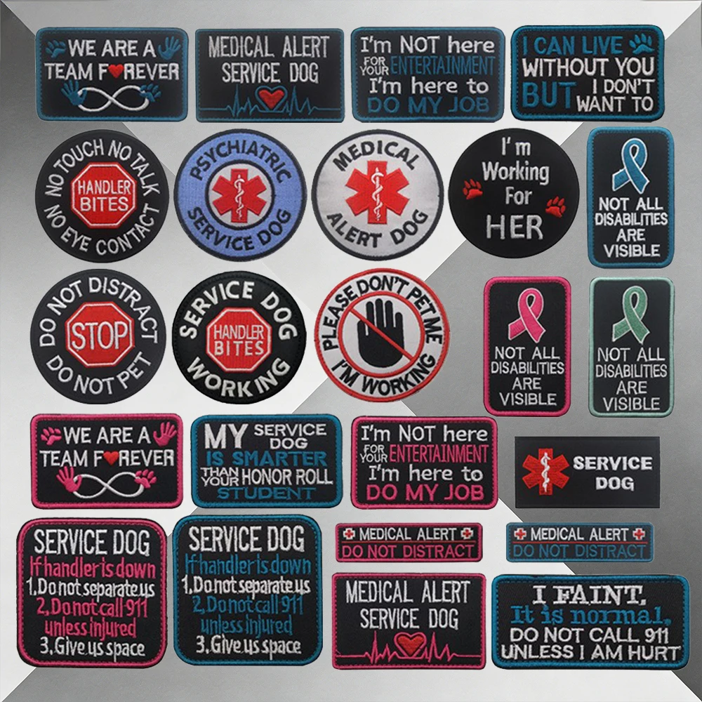 Service Dog Medical Alert Embroidered Patches - Working Dog Identification & No Distract Tactical Patches
Service Dog Medical Alert Embroidered Patches - Working Dog Identification & No Distract Tactical Patches