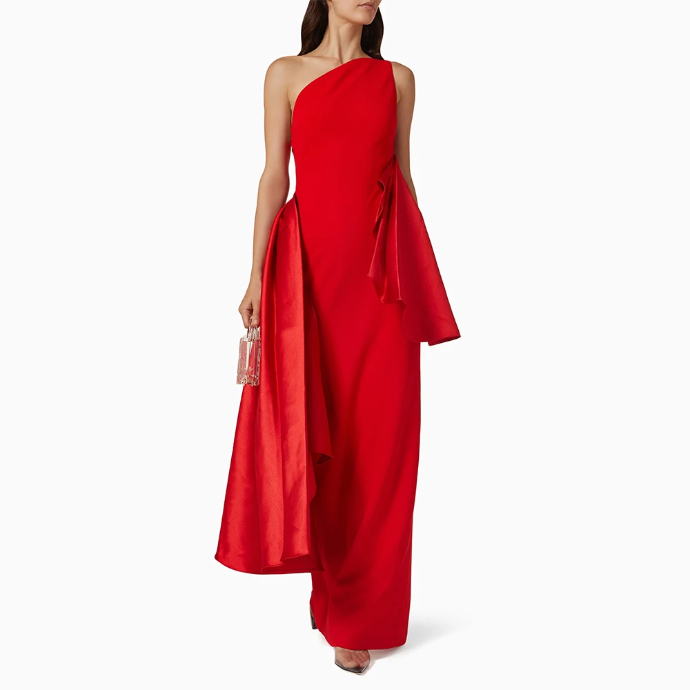 Elegant Red Wedding Guest Dresses for Women One Shoulder Column Formal Evening Gwon Maxi Ruffle Back Slit Simple Prom Dress 2024
Elegant Red Wedding Guest Dresses for Women One Shoulder Column Formal Evening Gwon Maxi Ruffle Back Slit Simple Prom Dress 2024