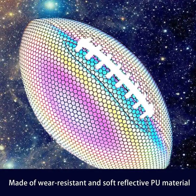 Reflective Rugby Ball Luminous Fluorescent Training Ball Leather Games Standard Ball for Match Glow At Night Training Gifts
Reflective Rugby Ball Luminous Fluorescent Training Ball Leather Games Standard Ball for Match Glow At Night Training Gifts