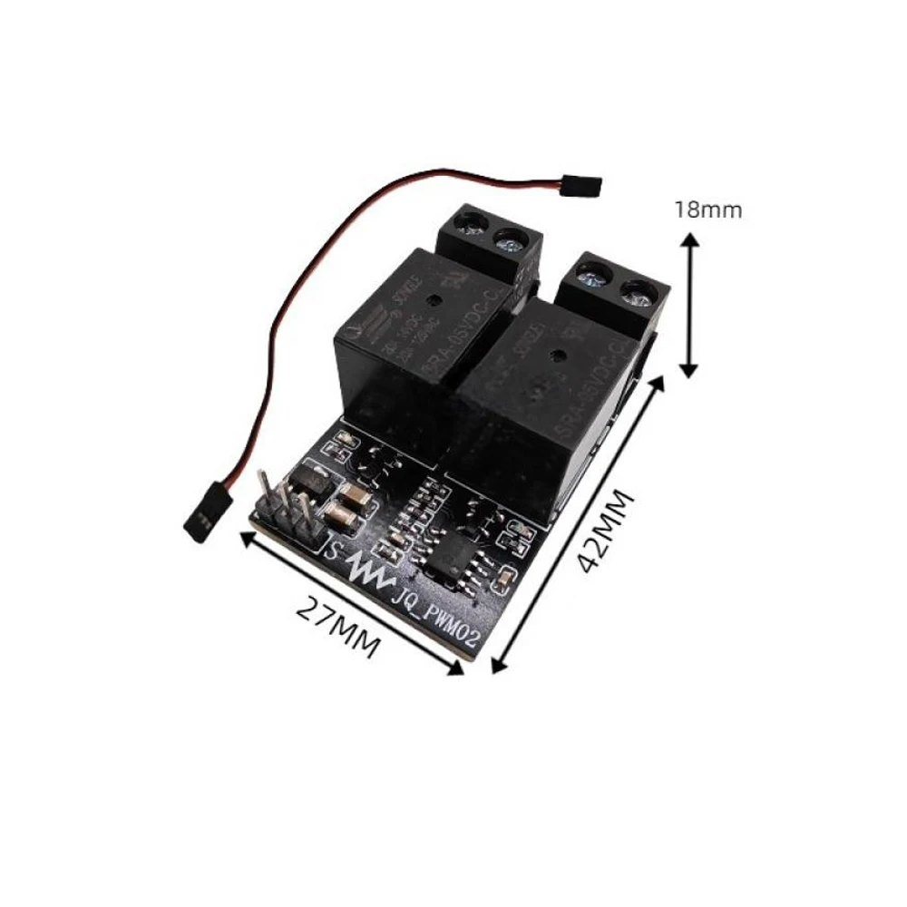 DC4-9V Dual Channel Motor Forward Reverse Relay Control Module 1000-2000us PWM Wireless Dual Output Switch for Aircraft Model
DC4-9V Dual Channel Motor Forward Reverse Relay Control Module 1000-2000us PWM Wireless Dual Output Switch for Aircraft Model