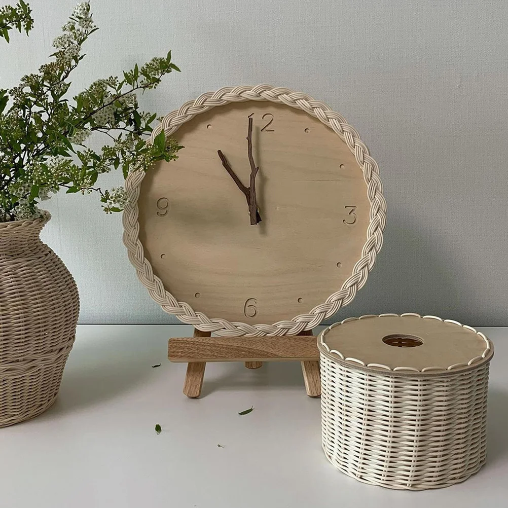 Pastoral Style Rattan Woven Wall Clock Silent Non-Ticking Round Quartz Clock Natural Color for Bedroom Living Room Cafe Bar 
Pastoral Style Rattan Woven Wall Clock Silent Non-Ticking Round Quartz Clock Natural Color for Bedroom Living Room Cafe Bar