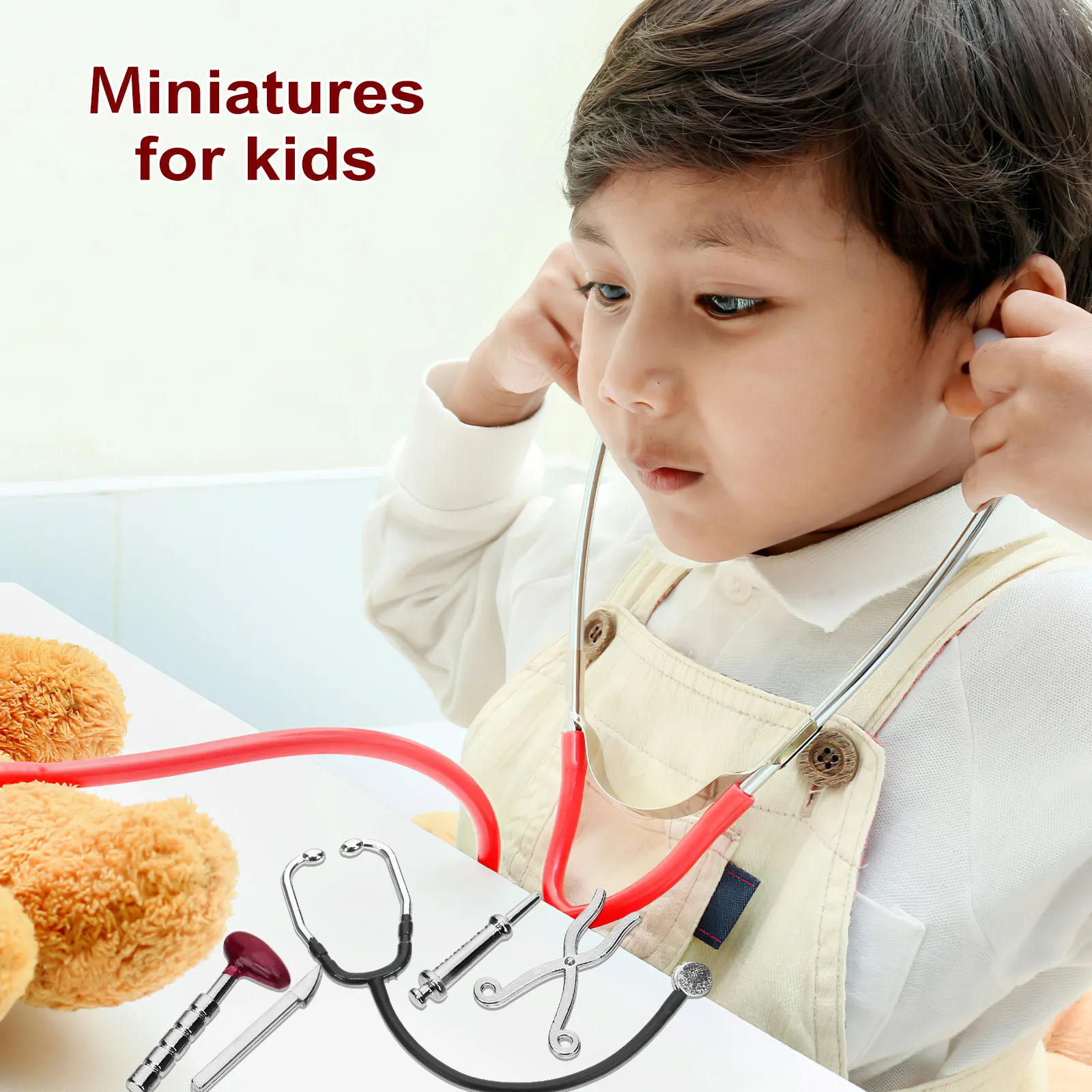 1Set Miniature Doctor Accessories Realistic Stethoscope for Pretend Play Photography Mini House Decoration Kids
1Set Miniature Doctor Accessories Realistic Stethoscope for Pretend Play Photography Mini House Decoration Kids
