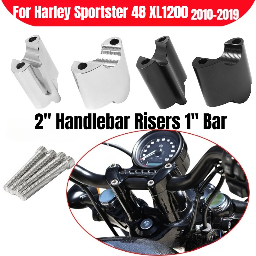 Motorcycle Risers 2" Handlebar Risers 1" Bar CNC Aluminum Black Extension Mount for Harley Sportster 48 XL1200 2010-2019
Motorcycle Risers 2" Handlebar Risers 1" Bar CNC Aluminum Black Extension Mount for Harley Sportster 48 XL1200 2010-2019