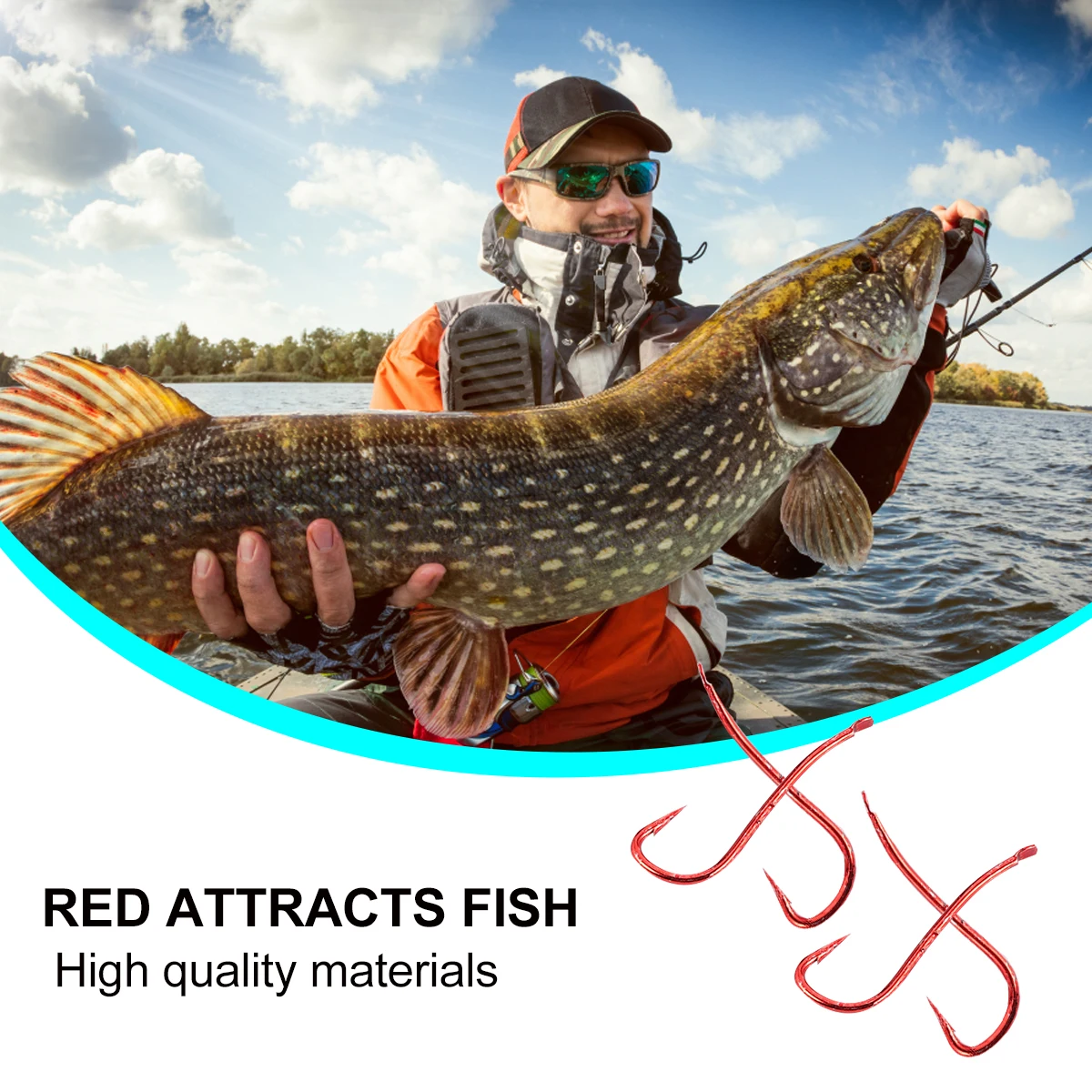 100 pcs Barbed Fishing Hooks Metal Small Circle Bait Lures Red Color Strong Great Gift Fishermen Enthusiasts Tools
100 pcs Barbed Fishing Hooks Metal Small Circle Bait Lures Red Color Strong Great Gift Fishermen Enthusiasts Tools