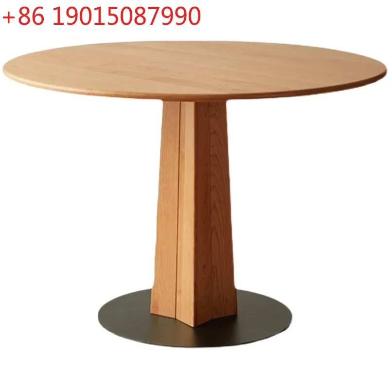 Nordic solid wood cherry wood dining table small apartment log round retro style home coffee table
Nordic solid wood cherry wood dining table small apartment log round retro style home coffee table