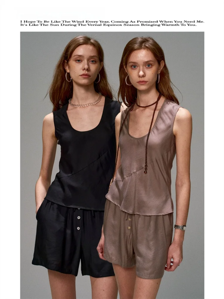 Windtold Wind Sequence Three Acetate U-Neck Side-Cut Vest Shorts Wearable at Home Or outside Ladies Slim Fit Summer Tunic
Windtold Wind Sequence Three Acetate U-Neck Side-Cut Vest Shorts Wearable at Home Or outside Ladies Slim Fit Summer Tunic