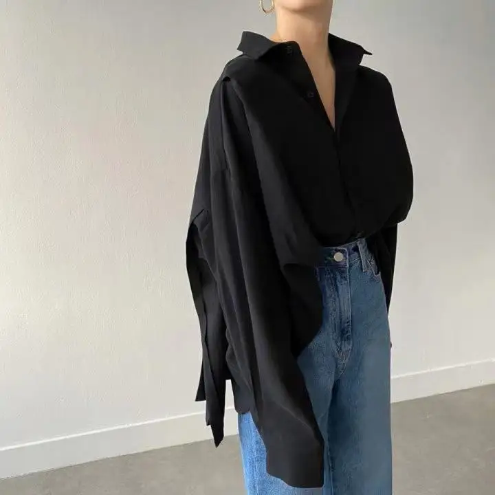 Womens Top Spring New Style French Design Pleated Lapel Long Sleeved Shirt Loose Temperament Casual Fashion Wear
Womens Top Spring New Style French Design Pleated Lapel Long Sleeved Shirt Loose Temperament Casual Fashion Wear