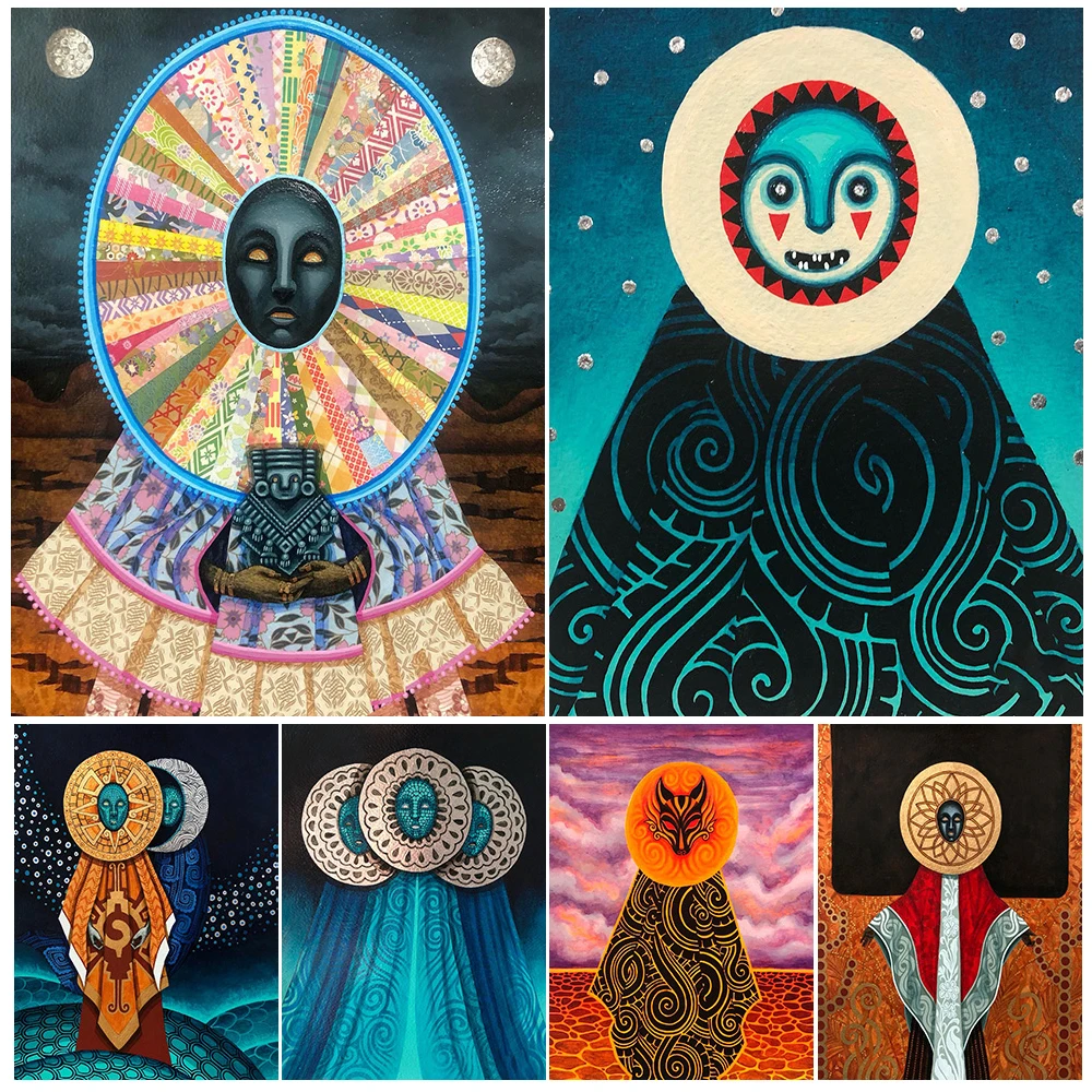 Sun And Moon Shaman Abstract Wall Art Canvas Painting Colorful Folk Pagan Witchcraft Art Poster And Print Home Decor Unframed
Sun And Moon Shaman Abstract Wall Art Canvas Painting Colorful Folk Pagan Witchcraft Art Poster And Print Home Decor Unframed