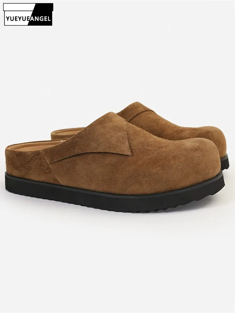 Summer Mens Outside Casual Close Toe Real Cow Suede Leather Slippers Comfortable Thick Platform Vintage Slip On Loafers Slides
Summer Mens Outside Casual Close Toe Real Cow Suede Leather Slippers Comfortable Thick Platform Vintage Slip On Loafers Slides