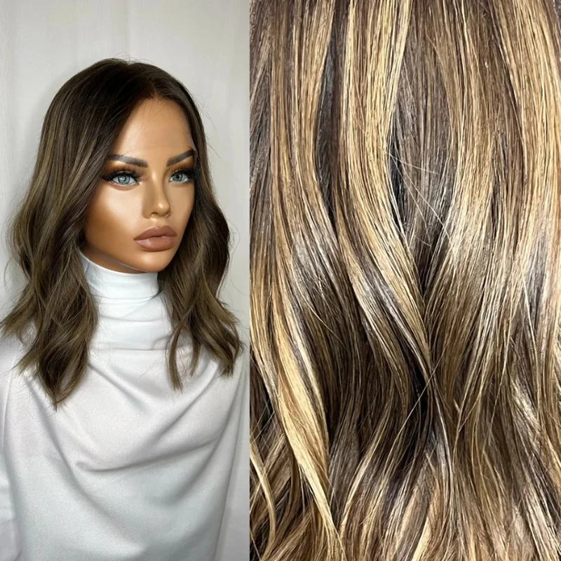 Dark Brown Highlight Bob Wig With Blonde Highlight Natural Wavy Shoulder-Length Hair Heat-Resistant Synthetic Wig for Women
Dark Brown Highlight Bob Wig With Blonde Highlight Natural Wavy Shoulder-Length Hair Heat-Resistant Synthetic Wig for Women