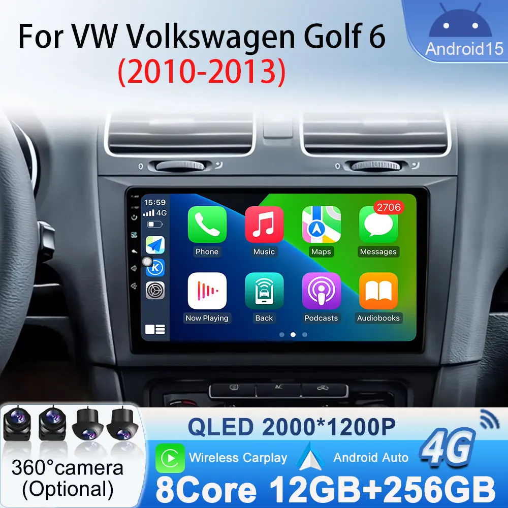 Wireless Carplay Android 15 Car Radio For Volkswagen Golf 6 2010-2013 Video Auto Player 4G DSP Multimedia 2 Din GPS Navigation
Wireless Carplay Android 15 Car Radio For Volkswagen Golf 6 2010-2013 Video Auto Player 4G DSP Multimedia 2 Din GPS Navigation
