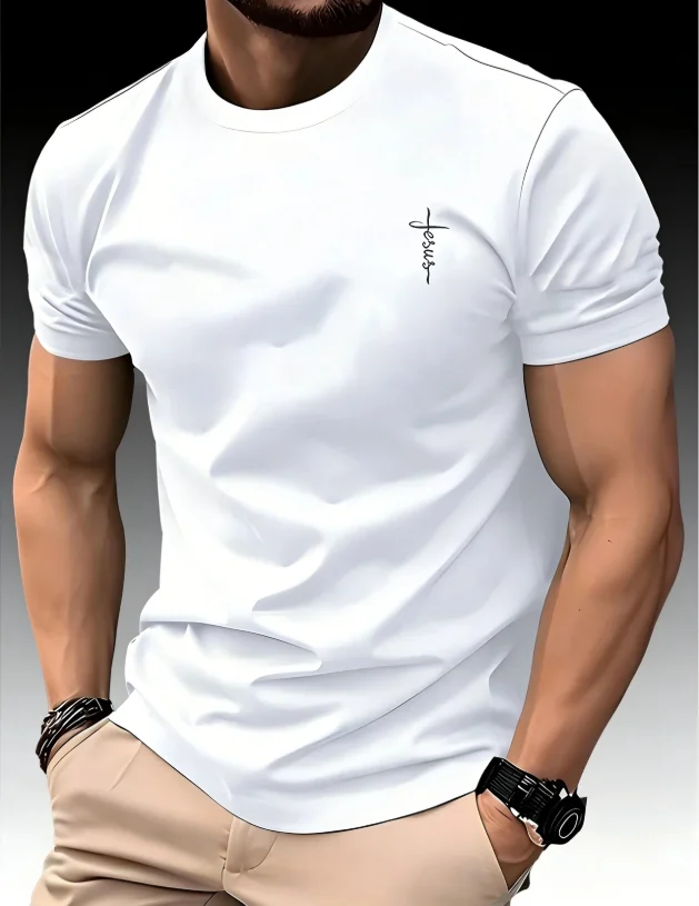 Men's summer fashionable casual loose plus size printed sports round neck short sleeved T-shirt top
Men's summer fashionable casual loose plus size printed sports round neck short sleeved T-shirt top