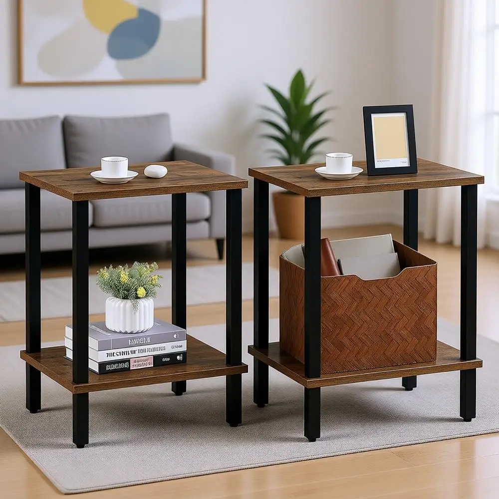 Набор из 2 приставных столиков, прикроватный столик, тумба, 2-уровневая полка для хранения, диванный столик для небольших помещений, гостиной, спальни
Набор из 2 приставных столиков, прикроватный столик, тумба, 2-уровневая полка для хранения, диванный столик для небольших помещений, гостиной, спальни