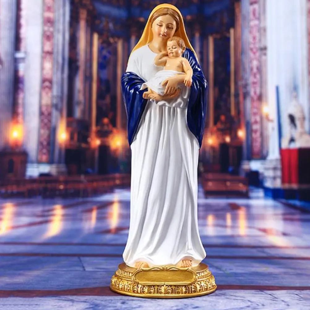 Virgin Mary Holding Resin Statue Religious Ornament for Church Desktop Decoration Catholicism Decor
Virgin Mary Holding Resin Statue Religious Ornament for Church Desktop Decoration Catholicism Decor