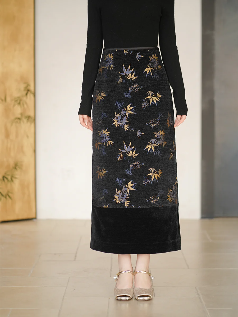 New Chinese Sle High Waist Straight Tube Long Skirt Bla Autumn Winter Color Colion Print f Skirt Women's Faion
New Chinese Sle High Waist Straight Tube Long Skirt Bla Autumn Winter Color Colion Print f Skirt Women's Faion