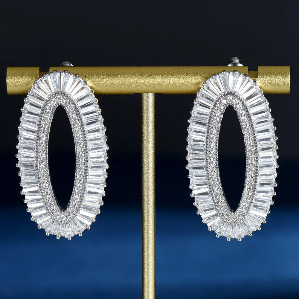 HIBRIDE Luxury Oval Shape Stud Earrings for Women Wedding Cubic Zirconia Dubai Bridal Earrings boucle d'oreille femme E-1087
HIBRIDE Luxury Oval Shape Stud Earrings for Women Wedding Cubic Zirconia Dubai Bridal Earrings boucle d'oreille femme E-1087