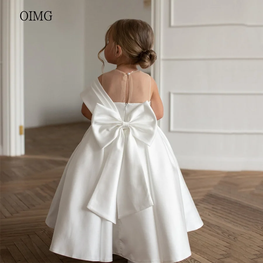 OIMG Ivory A Line Flower Girl Dresses Bow Back One Shoulder Pleated Wedding Party Dress Floor Length Birthday Dress Customized
OIMG Ivory A Line Flower Girl Dresses Bow Back One Shoulder Pleated Wedding Party Dress Floor Length Birthday Dress Customized