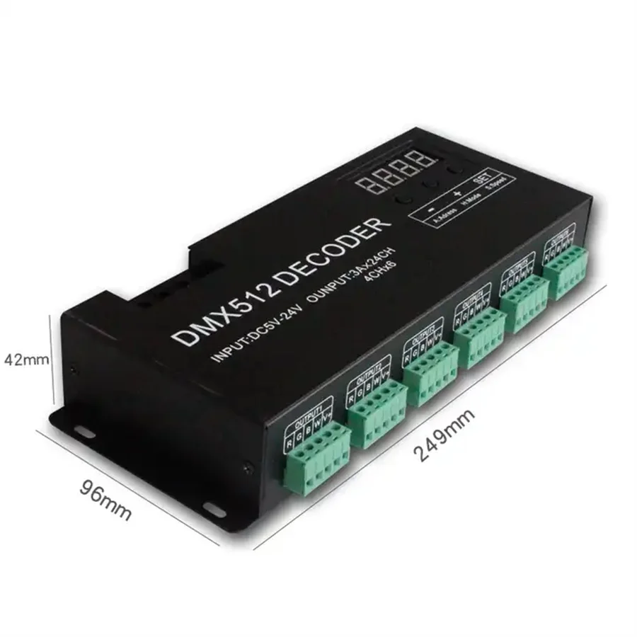 DMX512 Decoder Rgbw Control 24 Channels Dmx512 Controller Led Decoder for Stage Light Rgbw Strip Lamp
DMX512 Decoder Rgbw Control 24 Channels Dmx512 Controller Led Decoder for Stage Light Rgbw Strip Lamp