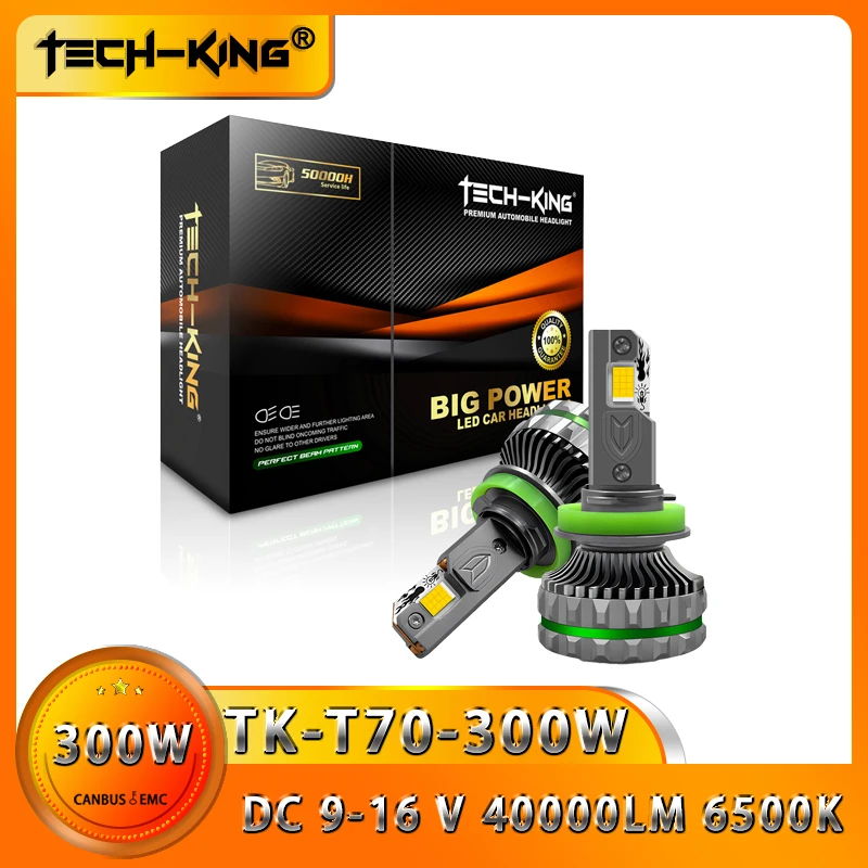 TECH KING T70 300W car LED headlights Bulbs H7 H4 HB2 Hi/Lo CSP Canbus H1 H8 9005 HB3 9006 HB4 9012 HIR2 Auto Fog Lamp 6000K
TECH KING T70 300W car LED headlights Bulbs H7 H4 HB2 Hi/Lo CSP Canbus H1 H8 9005 HB3 9006 HB4 9012 HIR2 Auto Fog Lamp 6000K
