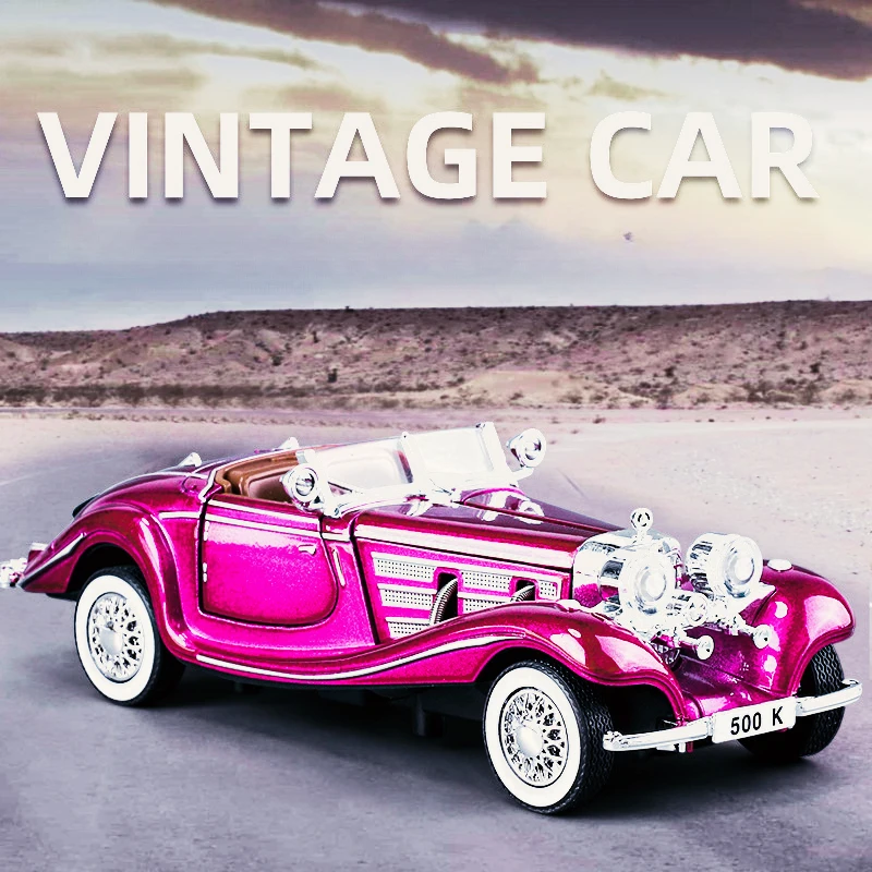 Simulation 1:32 Mercedes Benz 500K alloy vintage car model, front decoration, boys' toy, high-end gift 
Simulation 1:32 Mercedes Benz 500K alloy vintage car model, front decoration, boys' toy, high-end gift