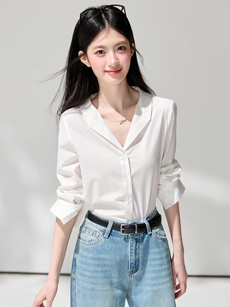 Ele V-Ne Long Sve White irt Women's Spring Faion 2026 New Sle Versatile Ladies' Blouse Casual Versatile Top
Ele V-Ne Long Sve White irt Women's Spring Faion 2026 New Sle Versatile Ladies' Blouse Casual Versatile Top