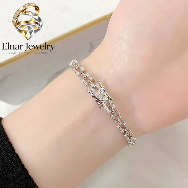 Elnar Jewelry Luxury Solid Platinum PT950 Women's Moissanite Diamond Bracelet Women's Ins Niche Simple Cuban Chain Bracelet
Elnar Jewelry Luxury Solid Platinum PT950 Women's Moissanite Diamond Bracelet Women's Ins Niche Simple Cuban Chain Bracelet