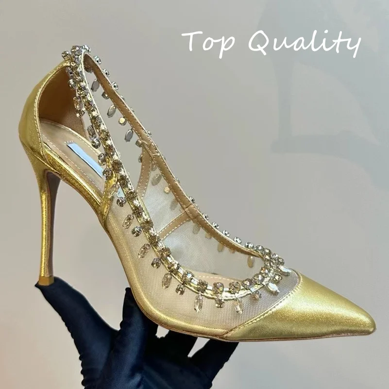 Women's High Heels Shoe Diamond inlay Sharp pointed slender heel Transparent material Stiletto Crystal Bling Sandals Women
Women's High Heels Shoe Diamond inlay Sharp pointed slender heel Transparent material Stiletto Crystal Bling Sandals Women