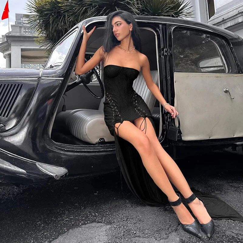 2025 NEW Jacquard Patchwork Strapless Dress Women Sexy Off Shoulder Backless Shirring Mesh Splits Prom Party Elegant Vestidos
2025 NEW Jacquard Patchwork Strapless Dress Women Sexy Off Shoulder Backless Shirring Mesh Splits Prom Party Elegant Vestidos
